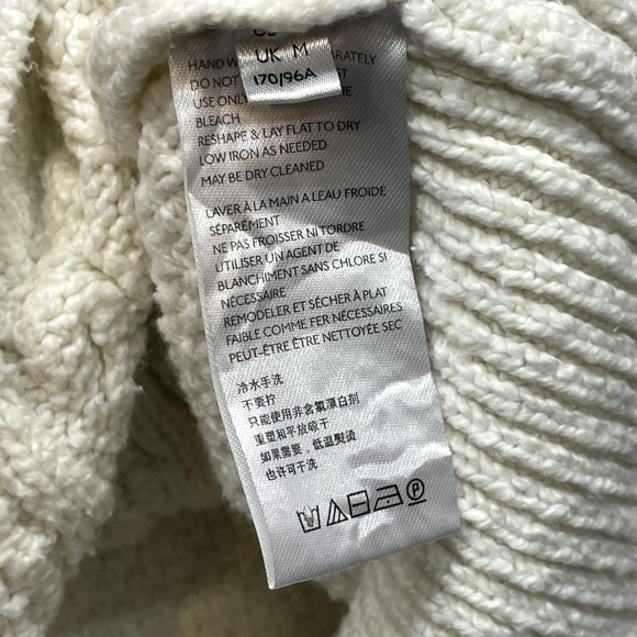 Free People Sweater Womens Medium Cream Every Cloud Cable Knit Collared Cozy - Picture 6 of 10